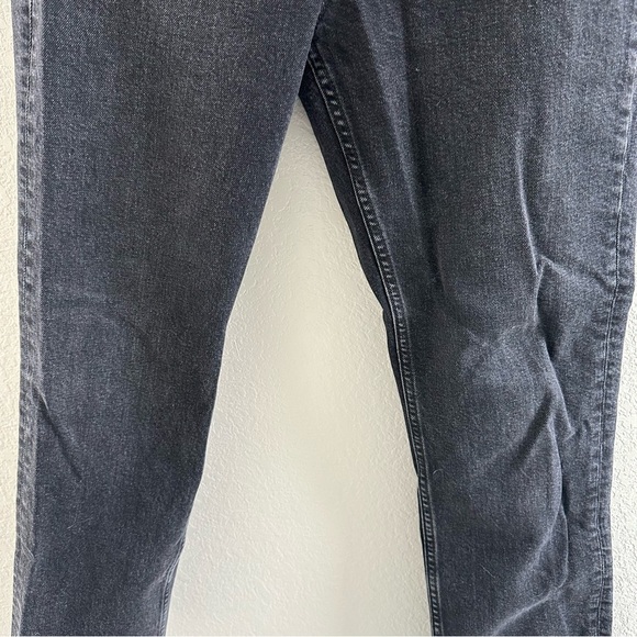 Zara black wash button fly straight leg ankle fray jeans - Picture 7 of 9